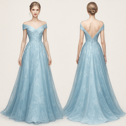 Elegant dress with ice and snowflakes