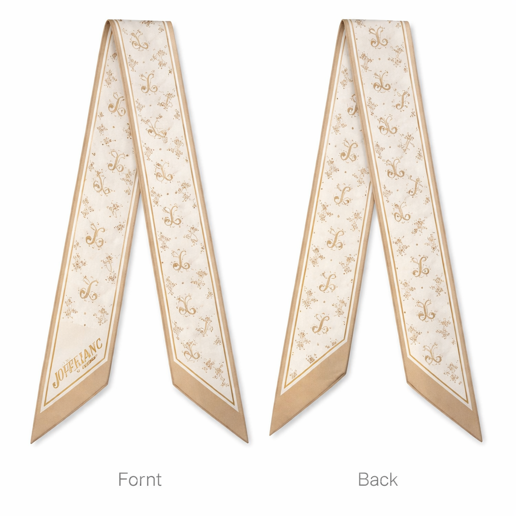 Design a silk scarf that is 5 x 86cm with oblique edges that is meant to wrap around the handle of a handbag.
This is for my brand Jolie Franc. Create a simple tailored repeating pattern. Make it Iconic
Design a silk scarf that is 5 x 86cm with oblique edges that is meant to wrap around the handle of a handbag.
This is for my brand Jolie Franc. Create a simple tailored repeating pattern. Make it Iconic, classic style, show front and back