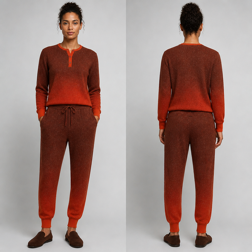 Love it but make it for women and change moss green to orangey red
edit the attached fashion design with these instructions: Love it but make it for women and change moss green to orangey red. keep it photorealistic, just the design no text