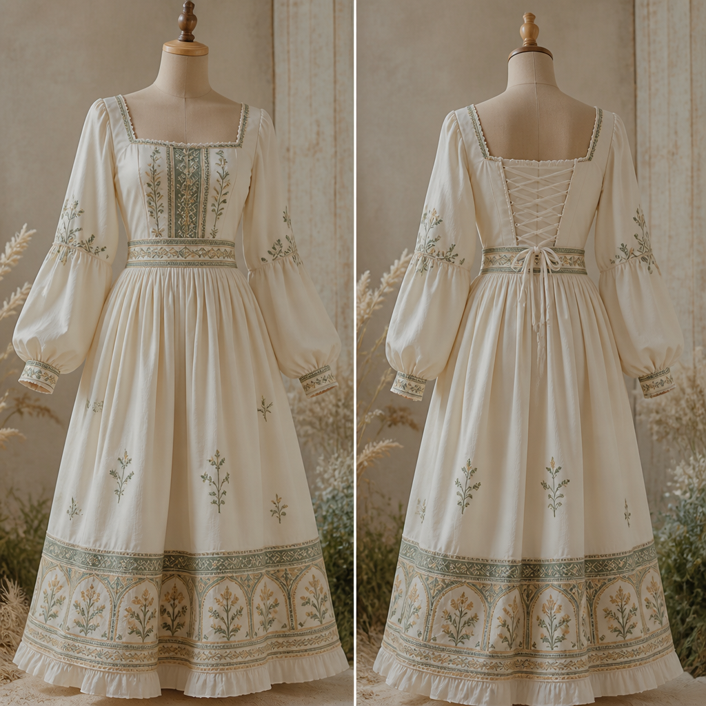 A Dress design, in Cottagecore style. Tunisia fashion aesthetics.
photorealistic fashion design, A Dress design, in Cottagecore style. Tunisia fashion aesthetics., cottagecore style, just the design no text