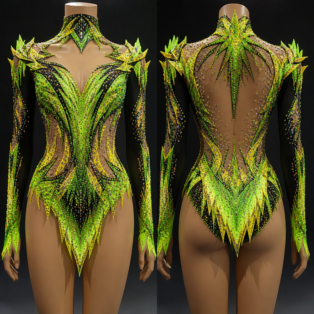 I want a very, very dramatic Design like for a tumbling Competition, but very dramatic and colorful, bright, green and yellowing💛💚
photorealistic fashion design, I want a very, very dramatic Design like for a tumbling Competition, but very dramatic and colorful, bright, green and yellowing💛💚, dance style, just the design no text