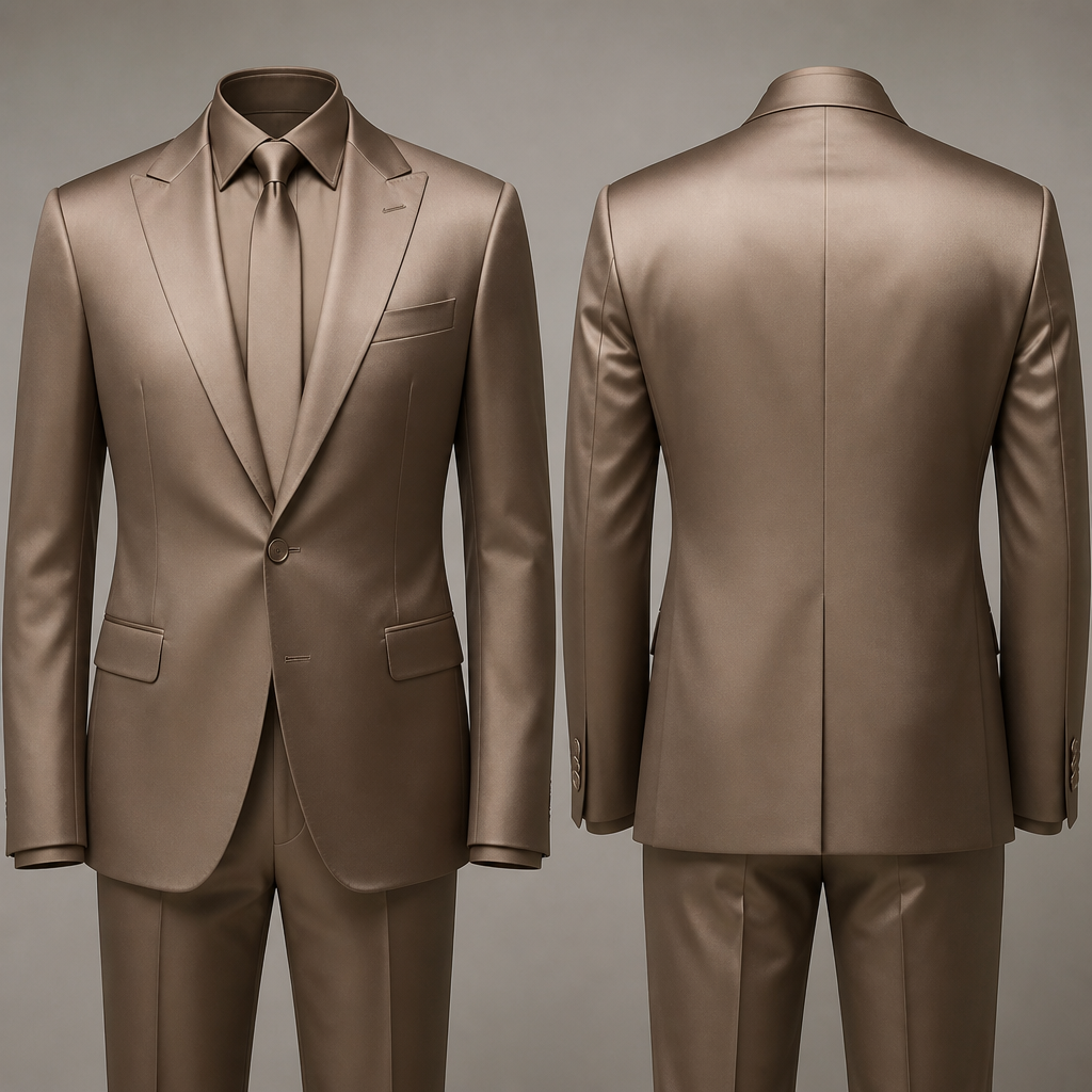 No model ,men’s silk suit and matching tie and shirt in moca color
photorealistic fashion design, No model ,men’s silk suit and matching tie and shirt in moca color , silk style, just the design no text, show front and back