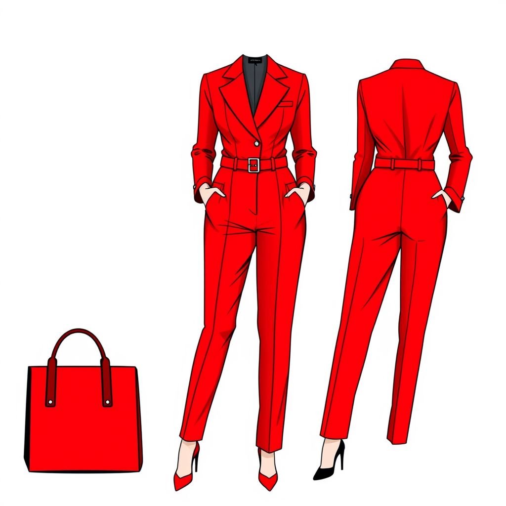 Plus size Overall perfekter Schnitt in rot
Design a plus-size business overall featuring a perfect tailored cut in a bold, vibrant red. Incorporate structured lines and sophisticated detailing, such as a statement belt to cinch the waist, sleek pockets for functionality, and a polished lapel collar. This ensemble blends professional elegance with contemporary flair for confident workplace attire.