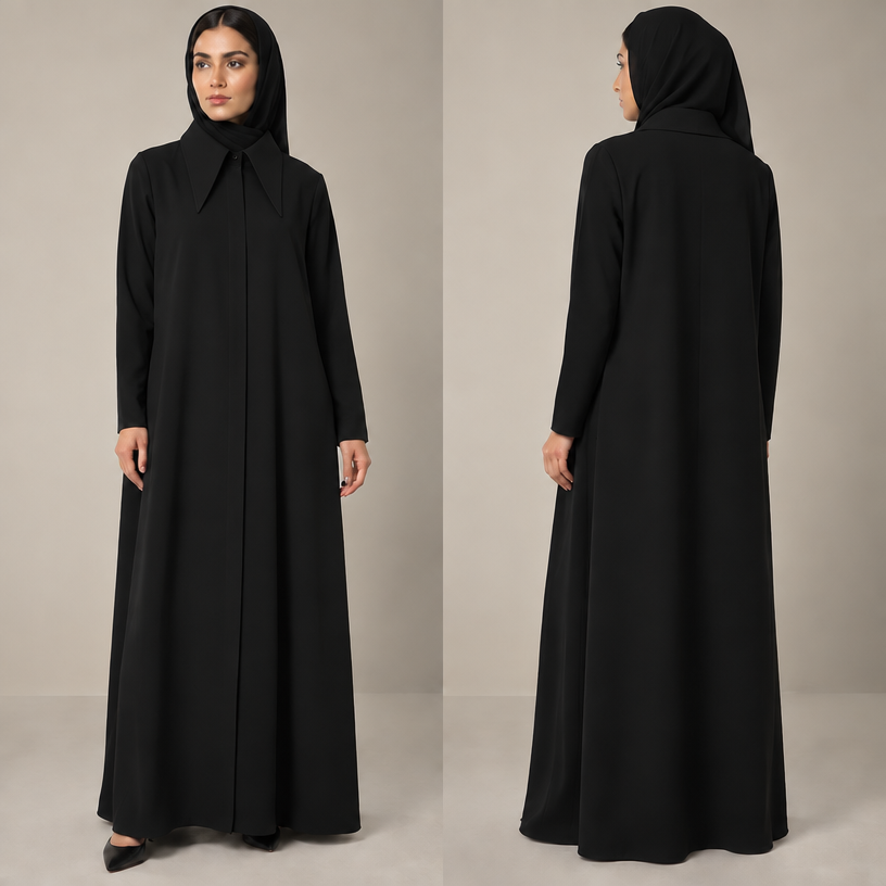 ياقة طويلة
edit the attached fashion design with these instructions: ياقة طويلة. keep it photorealistic, just the design no text