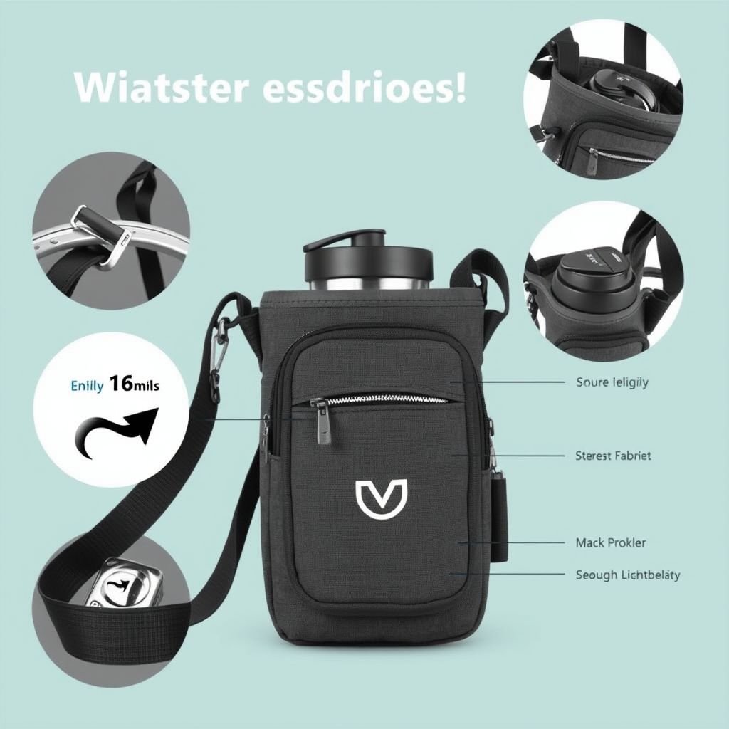 Water Bottle Carrier Bag, Tumbler Holder Purse, Outdoor Portable Crossbody Water Cup Storage Bag, Water Cup Holder Bag. With “DV” on it
Design a casual-chic Water Bottle Carrier Bag, blending functionality and style. This crossbody purse features a trendy, lightweight fabric and an adjustable strap, perfect for outdoor adventures. Embellished with a minimalist “DV” logo, the bag includes a secure tumbler holder and pockets for essentials, ensuring versatility without sacrificing comfort or flair.