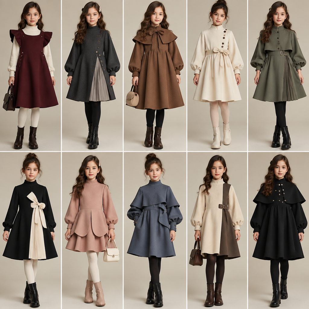 A Unisex Dress design, with modest, full coverage: longer hemlines, higher necklines and covered shoulders, suitable for Winter, suited to a Cold climate, in Minimalist + Elegant + Classic style. صمّم لي 10 موديلات ميني دريس بناتي للأطفال، تكون مبتكرة وغير تقليدية، وكل موديل مختلف تمامًا عن الآخر. أريد أفكار جديدة في القَصّات والأكمام والياقات وتفاصيل الوسط وشكل الجيبة، وتكون التصميمات كيوت وأنيقة وبسيطة وغير مكلفة في التنفيذ والتفصيل. تجنب التصميمات المنتشرة أو التقليدية، وابتكر أفكارًا جديدة تمامًا. اعرض كل موديل بشكل واضح يمكن تنفيذه عند الترزي.. Egypt fashion aesthetics. Present it as professional fashion catalogue photography: the garment is the subject, shown full-length with editorial styling, neutral posing and tasteful, non-suggestive framing.
photorealistic fashion design, A Unisex Dress design, with modest, full coverage: longer hemlines, higher necklines and covered shoulders, suitable for Winter, suited to a Cold climate, in Minimalist + Elegant + Classic style. صمّم لي 10 موديلات ميني دريس بناتي للأطفال، تكون مبتكرة وغير تقليدية، وكل موديل مختلف تمامًا عن الآخر. أريد أفكار جديدة في القَصّات والأكمام والياقات وتفاصيل الوسط وشكل الجيبة، وتكون التصميمات كيوت وأنيقة وبسيطة وغير مكلفة في التنفيذ والتفصيل. تجنب التصميمات المنتشرة أو التقليدية، وابتكر أفكارًا جديدة تمامًا. اعرض كل موديل بشكل واضح يمكن تنفيذه عند الترزي.. Egypt fashion aesthetics. Present it as professional fashion catalogue photography: the garment is the subject, shown full-length with editorial styling, neutral posing and tasteful, non-suggestive framing., minimalist style, just the design no text