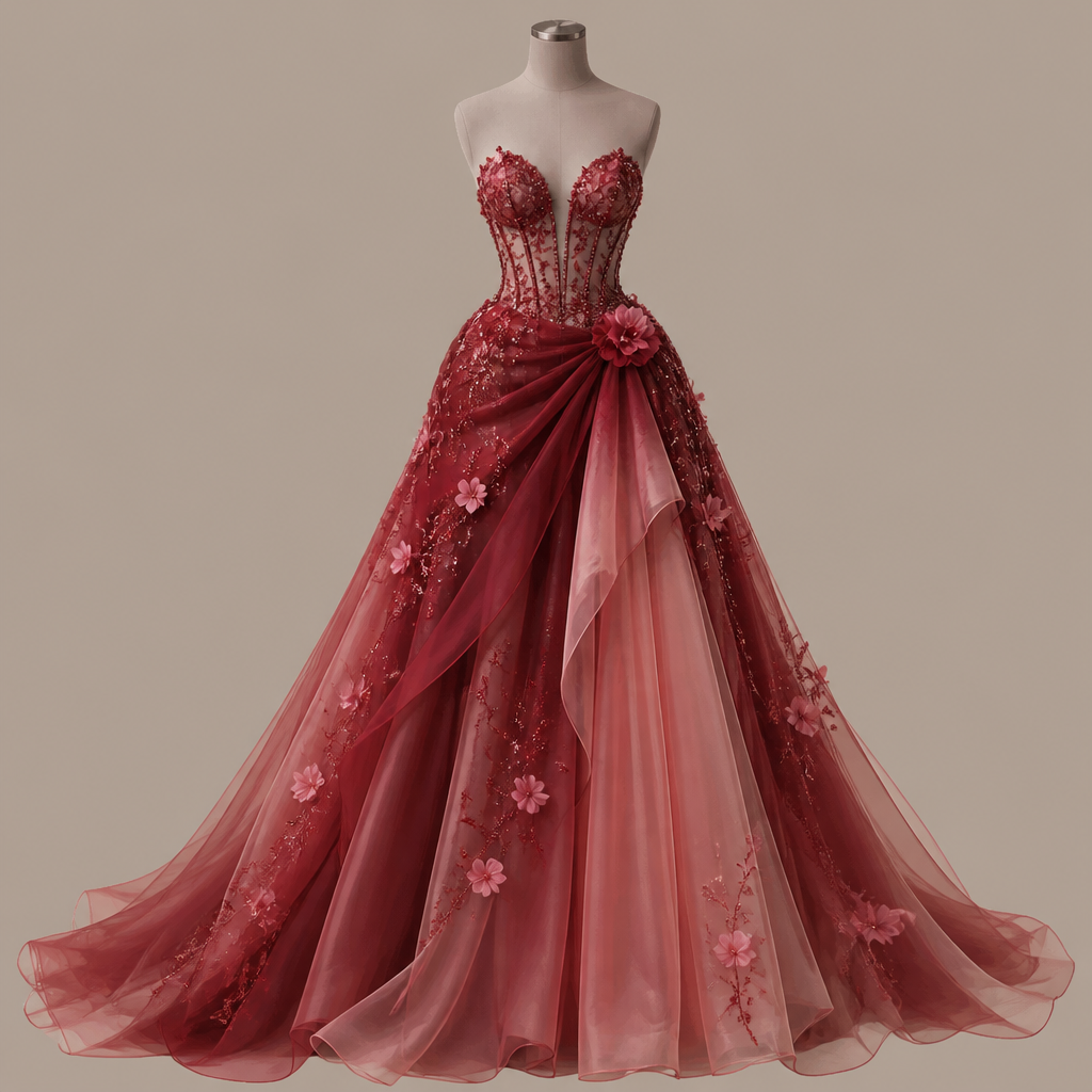 I want to dark red with light red and make it fancy for prom
photorealistic fashion design, I want to dark red with light red and make it fancy for prom
, pastel style, just the design no text
