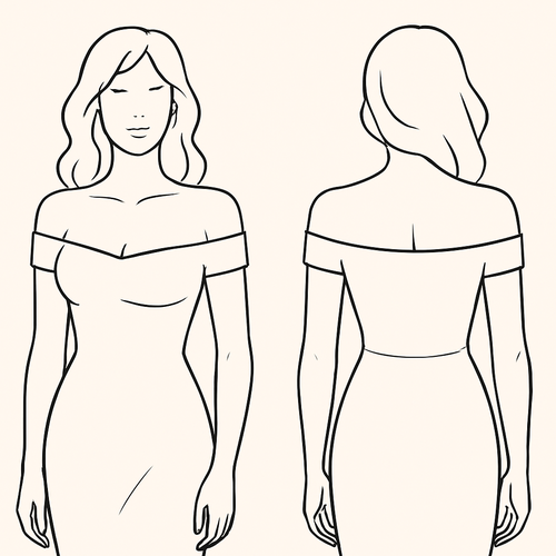 Off shoulder neck on a busty young lady