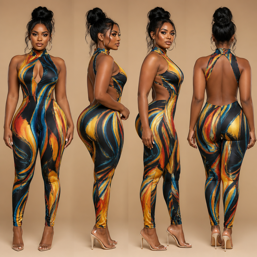 create sexy creative party night clubwear design bodycon
for Jumpsuit Sleeveless
Abstract Paint Swirl
front, two sides , back
african curvy girl model. Egypt fashion aesthetics.
photorealistic fashion design, create sexy creative party night clubwear design bodycon
for Jumpsuit Sleeveless
Abstract Paint Swirl
front, two sides , back
african curvy girl model. Egypt fashion aesthetics., just the design no text