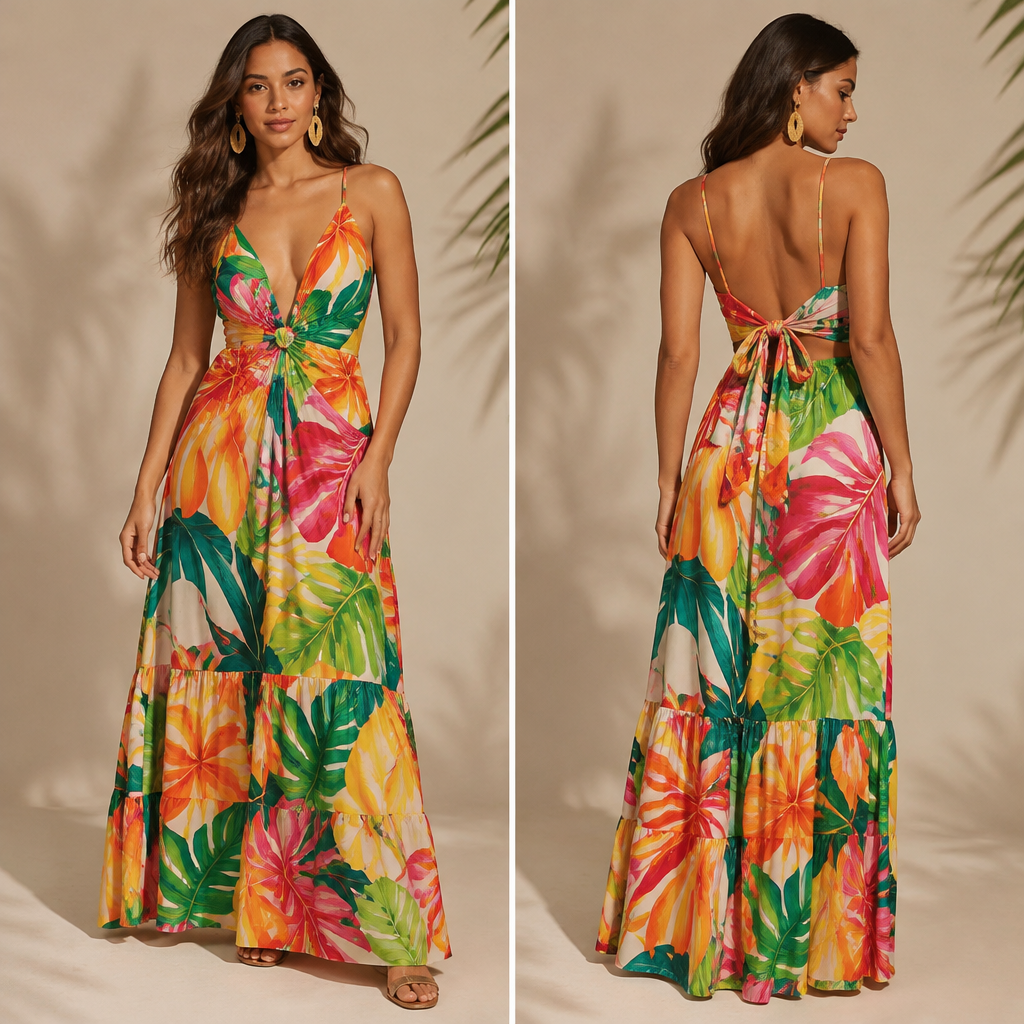 A Female Dress design, suitable for Spring. Consider Brazilian fashion — bold colors, body-positive, beachwear influence, tropical prints, carnival vibrancy. Current season is Spring in Brazil. Present it as professional fashion catalogue photography: the garment is the subject, shown full-length with editorial styling, neutral posing and tasteful, non-suggestive framing.
photorealistic fashion design, A Female Dress design, suitable for Spring. Consider Brazilian fashion — bold colors, body-positive, beachwear influence, tropical prints, carnival vibrancy. Current season is Spring in Brazil. Present it as professional fashion catalogue photography: the garment is the subject, shown full-length with editorial styling, neutral posing and tasteful, non-suggestive framing., just the design no text