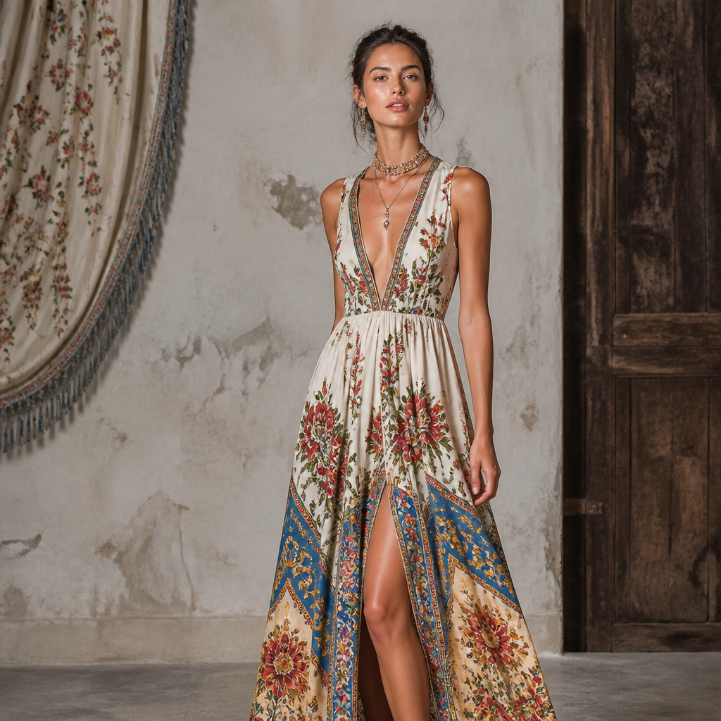 A Female Dress design, suitable for Summer. Consider Russian fashion — fur and layering traditions, bold patterns, mix of European elegance and Slavic folk motifs. Current season is Summer in Russia.
photorealistic fashion design, A Female Dress design, suitable for Summer. Consider Russian fashion — fur and layering traditions, bold patterns, mix of European elegance and Slavic folk motifs. Current season is Summer in Russia., just the design no text