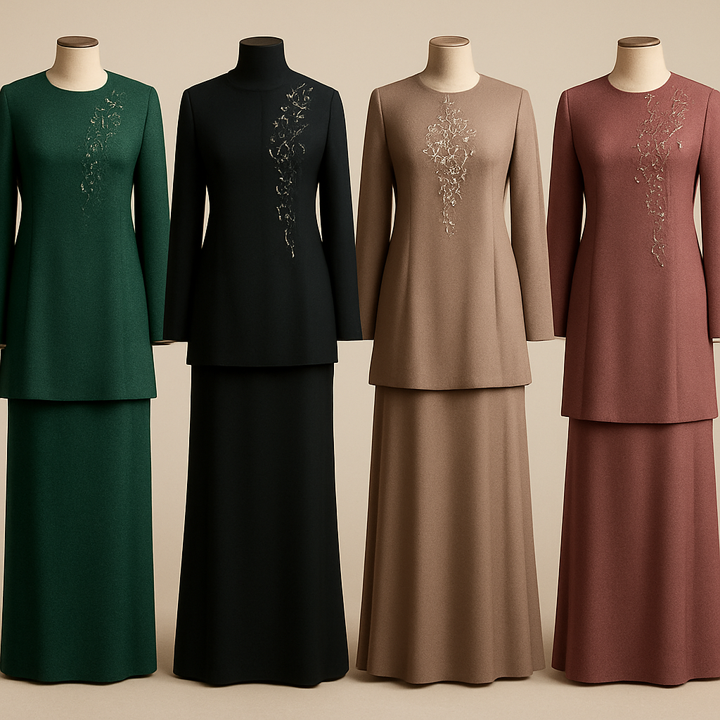 Create me modest two piece that's first in the world, using unique stone design, classy and sophisticated. Keep me 4 designs. Make them rich by adding minimal stone embroidery and stones designs. Showcasing different styles and fabric.
Create me modest two piece that's first in the world, using unique stone design, classy and sophisticated. Keep me 4 designs. Make them rich by adding minimal stone embroidery and stones designs. Showcasing different styles and fabric.