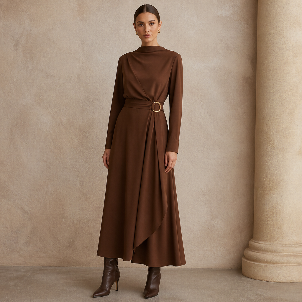 A Female Dress design, suitable for Fall. IQ fashion aesthetics. Current season is Autumn in IQ. Present it as professional fashion catalogue photography: the garment is the subject, shown full-length with editorial styling, neutral posing and tasteful, non-suggestive framing.
photorealistic fashion design, A Female Dress design, suitable for Fall. IQ fashion aesthetics. Current season is Autumn in IQ. Present it as professional fashion catalogue photography: the garment is the subject, shown full-length with editorial styling, neutral posing and tasteful, non-suggestive framing., just the design no text