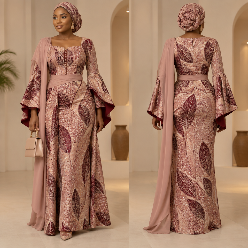 I want to design a modern Arewa/Borno-inspired outfit that feels feminine, elegant, modest and luxurious without looking overly traditional or old-fashioned.
My style is soft-girl, classy and intentional, with a minimal luxury feel. I love clean silhouettes, beautiful tailoring, subtle details and a sophisticated look. I want the outfit to have a clear Northern Nigerian/Borno influence, especially through the cut, structure and detailing, while still looking contemporary and wearable.
I prefer a flattering but comfortable fit that defines the waist without being too tight. I like graceful, feminine shapes, elegant sleeves, a refined neckline and a length that feels modest and regal. I want the design to look expensive and well thought-out rather than heavily decorated.
Use Ankara as the main fabric, with tasteful Northern-inspired details. The overall look should be polished enough for occasions, but not so elaborate that it loses its simplicity.
Colour direction: soft feminine tones such as blush pink, dusty rose, cream, muted burgundy, chocolate brown, black, white or soft grey, depending on the Ankara print. Gold accents can be used very subtly.
Overall mood: modern Arewa elegance, feminine, graceful, sophisticated, understated luxury, Borno-inspired, culturally rooted but contemporary.
photorealistic fashion design, I want to design a modern Arewa/Borno-inspired outfit that feels feminine, elegant, modest and luxurious without looking overly traditional or old-fashioned.
My style is soft-girl, classy and intentional, with a minimal luxury feel. I love clean silhouettes, beautiful tailoring, subtle details and a sophisticated look. I want the outfit to have a clear Northern Nigerian/Borno influence, especially through the cut, structure and detailing, while still looking contemporary and wearable.
I prefer a flattering but comfortable fit that defines the waist without being too tight. I like graceful, feminine shapes, elegant sleeves, a refined neckline and a length that feels modest and regal. I want the design to look expensive and well thought-out rather than heavily decorated.
Use Ankara as the main fabric, with tasteful Northern-inspired details. The overall look should be polished enough for occasions, but not so elaborate that it loses its simplicity.
Colour direction: soft feminine tones such as blush pink, dusty rose, cream, muted burgundy, chocolate brown, black, white or soft grey, depending on the Ankara print. Gold accents can be used very subtly.
Overall mood: modern Arewa elegance, feminine, graceful, sophisticated, understated luxury, Borno-inspired, culturally rooted but contemporary., african style, just the design no text, show front and back