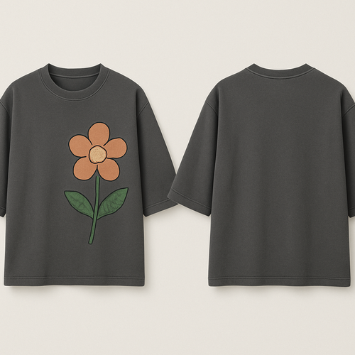 So I want to create shirts where the sleeve is like 3/4, and also to add a flower under the arm like on the left part under the shirt
