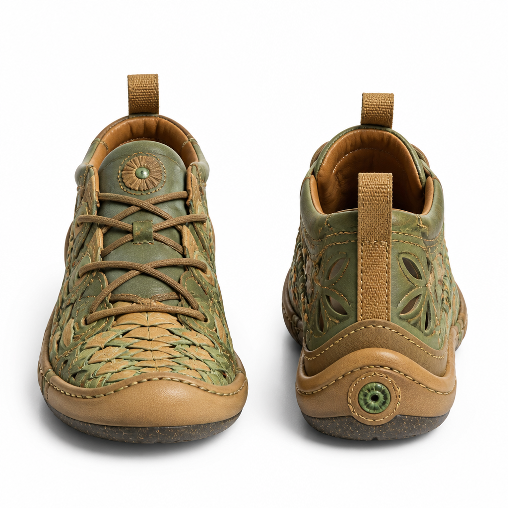 Solarpunk, male shoes
photorealistic fashion design, Solarpunk, male shoes, bohemian style, just the design no text, show front and back