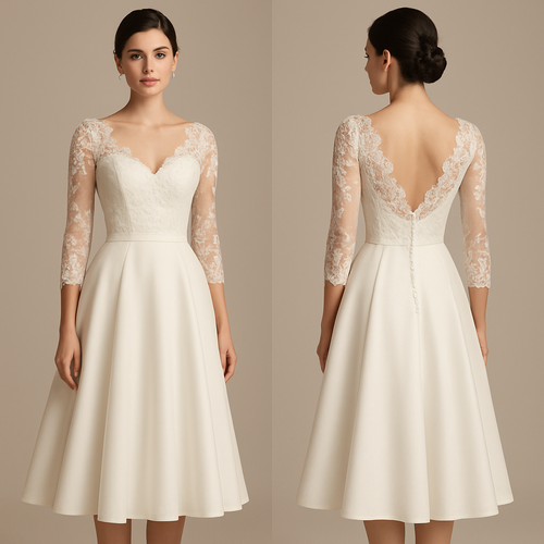 Mid length wedding 
dress sleeves 