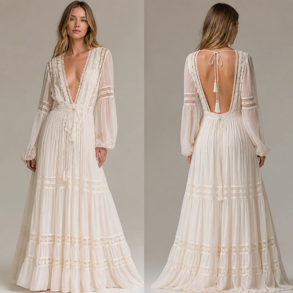 Love & pure
photorealistic fashion design, Love & pure , bohemian style, just the design no text, show front and back