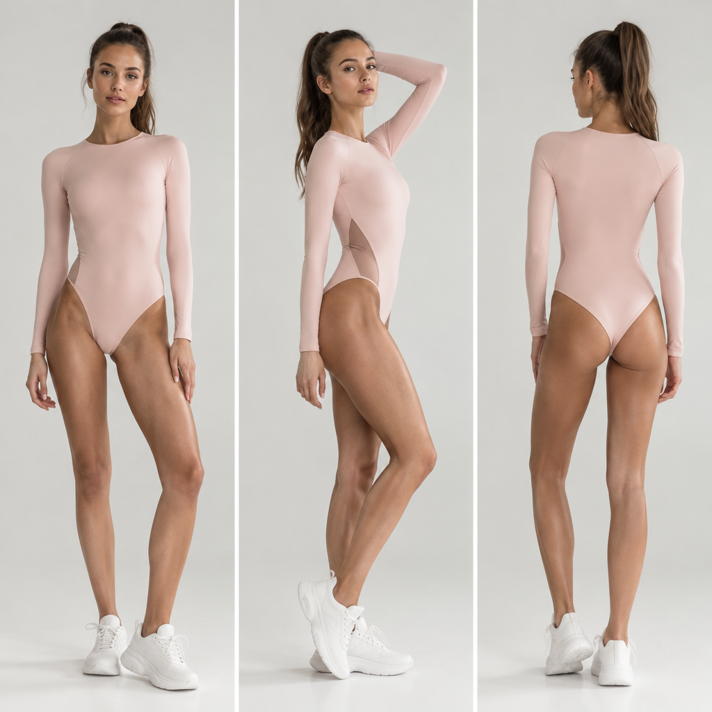 A Female Activewear design, with a Bodycon silhouette, in a Pastels color palette, in Sporty style. Фотореалистичный дизайн моды, дизайн женского боди с длинными рукавами, с силуэтом Вodycon, в пастельно розового цвета, в спортивном стиле, показанный на модели со спортивной сборкой. Создай Боди постельный оттенка. Ткань гладкая, Удобная для спорта, но Красивая. Вырез у Горла Должен Быть Круглый, Но неглубокий вырез. Посадка стандартная для боди, не завышенная. на правом боку должен Быть треугольник среднего размера, но не Открывающийся Слишком Много) Из СОПОРТИВНОЙ СЕТКИ КАК НА КУПАЛЬНИКАХ ДЛЯ Гимнастике, но Цвет неитральный. Россия модная эстетика. Представьте его как профессиональный каталог моды Фотография: одежда является предметом, показана полной длины с редакционным укладкой, нейтральным позированием и со вкусом, не вспомогательным каркасом., Спортивный стиль, просто дизайн без
текста. Russia fashion aesthetics. Present it as professional fashion catalogue photography: the garment is the subject, shown full-length with editorial styling, neutral posing and tasteful, non-suggestive framing.
photorealistic fashion design, A Female Activewear design, with a Bodycon silhouette, in a Pastels color palette, in Sporty style. Фотореалистичный дизайн моды, дизайн женского боди с длинными рукавами, с силуэтом Вodycon, в пастельно розового цвета, в спортивном стиле, показанный на модели со спортивной сборкой. Создай Боди постельный оттенка. Ткань гладкая, Удобная для спорта, но Красивая. Вырез у Горла Должен Быть Круглый, Но неглубокий вырез. Посадка стандартная для боди, не завышенная. на правом боку должен Быть треугольник среднего размера, но не Открывающийся Слишком Много) Из СОПОРТИВНОЙ СЕТКИ КАК НА КУПАЛЬНИКАХ ДЛЯ Гимнастике, но Цвет неитральный. Россия модная эстетика. Представьте его как профессиональный каталог моды Фотография: одежда является предметом, показана полной длины с редакционным укладкой, нейтральным позированием и со вкусом, не вспомогательным каркасом., Спортивный стиль, просто дизайн без
текста. Russia fashion aesthetics. Present it as professional fashion catalogue photography: the garment is the subject, shown full-length with editorial styling, neutral posing and tasteful, non-suggestive framing., sporty style, just the design no text
