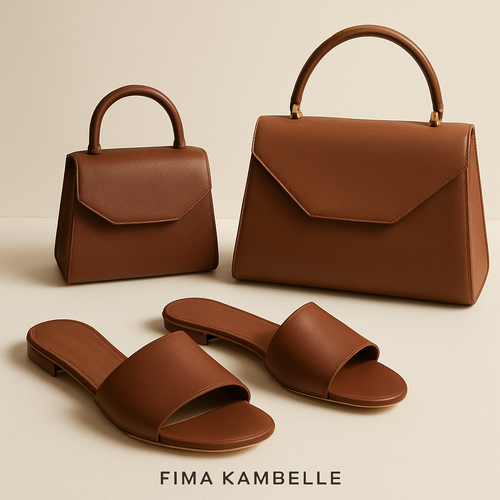FIMA KAMBELLE presents first-of-their-kind women’s open flat slippers and high-luxury bags, crafted with sculpted minimalist silhouettes and rich, chic tones that embody quiet sophistication. The uncovered flats feature elegant open designs with sleek contours and luxurious textures, while the bags showcase architectural shapes and flawless detailing. Together, they create an irresistible, world-class collection that is modern, modestly feminine, and uniquely exclusive. And make them irresistible cute 