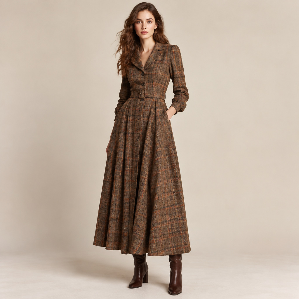 A Female Dress design, suitable for Fall. IQ fashion aesthetics. Current season is Autumn in IQ. Present it as professional fashion catalogue photography: the garment is the subject, shown full-length with editorial styling, neutral posing and tasteful, non-suggestive framing.
photorealistic fashion design, A Female Dress design, suitable for Fall. IQ fashion aesthetics. Current season is Autumn in IQ. Present it as professional fashion catalogue photography: the garment is the subject, shown full-length with editorial styling, neutral posing and tasteful, non-suggestive framing., just the design no text