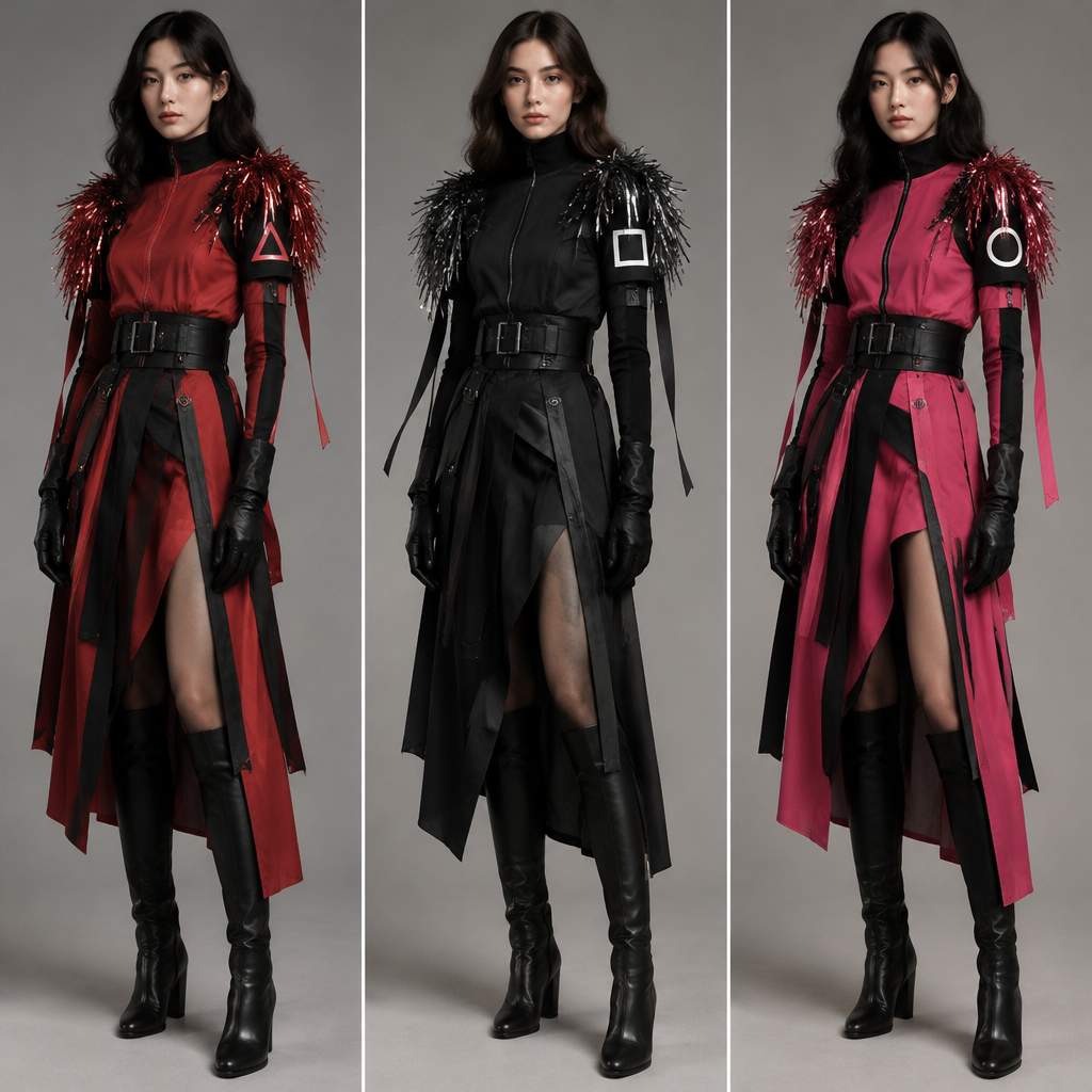 A Female Dress design, suitable for Fall. охранник из игры кальмара🔺 треугольник на плечах мишура охранник из игры кальмара квадрат менеджер◼️ на плечах мишура охранник из игры кальмара круг⭕ на плечах мишура мода новый год🎊🎉📆 Present it as professional fashion catalogue photography: the garment is the subject, shown full-length with editorial styling, neutral posing and tasteful, non-suggestive framing.
photorealistic fashion design, A Female Dress design, suitable for Fall. охранник из игры кальмара🔺 треугольник на плечах мишура охранник из игры кальмара квадрат менеджер◼️ на плечах мишура охранник из игры кальмара круг⭕ на плечах мишура мода новый год🎊🎉📆 Present it as professional fashion catalogue photography: the garment is the subject, shown full-length with editorial styling, neutral posing and tasteful, non-suggestive framing., just the design no text