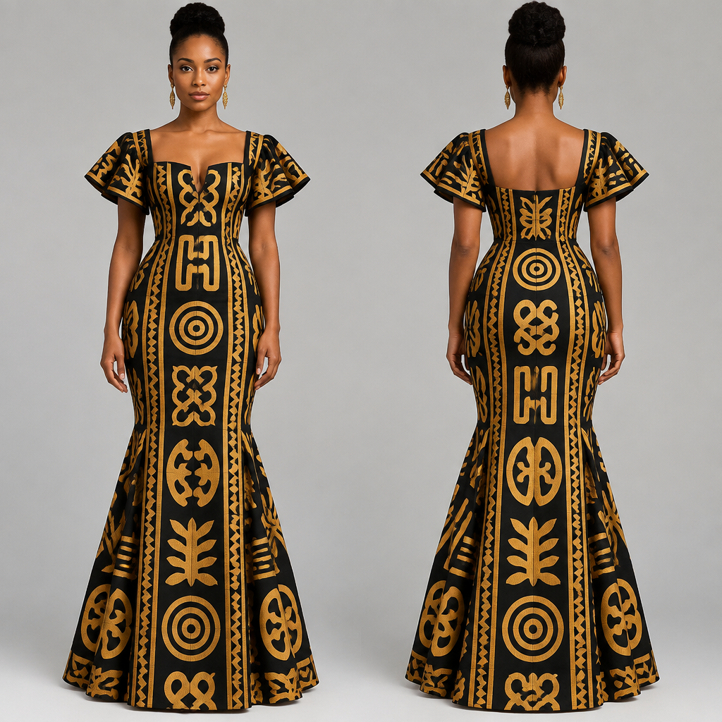 Adinkra Ghana style
photorealistic fashion design, Adinkra Ghana style
, just the design no text, show front and back