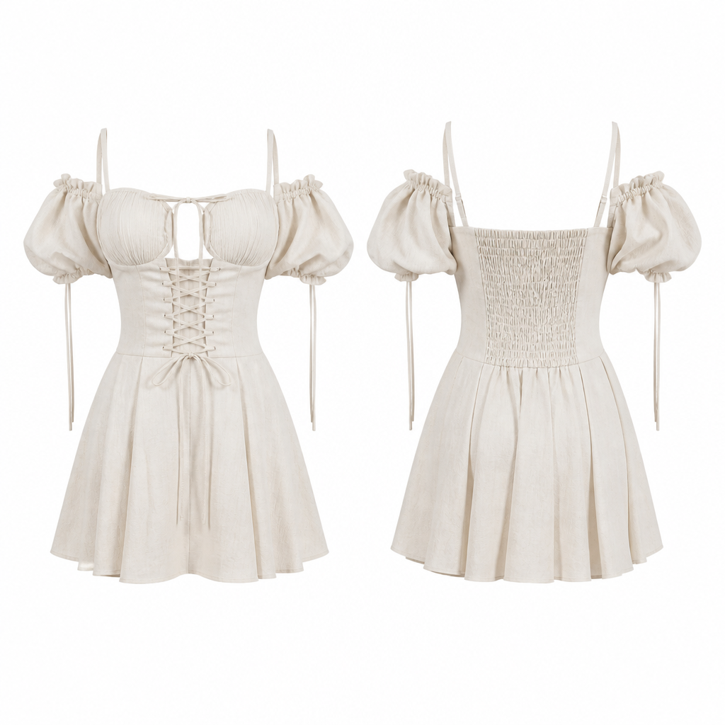 photorealistic fashion design, A Female Dress design, for Casual, suitable for Summer, in Streetwear + Casual + Classic style. плаття,з боліло в бюсті,више коліна з корчетом. Ukraine fashion aesthetics., streetwear style, just the design no text, show front and back. Refinement: проріз в бюсті,корсет спереду пошито ленточкою,
photorealistic fashion design, photorealistic fashion design, A Female Dress design, for Casual, suitable for Summer, in Streetwear + Casual + Classic style. плаття,з боліло в бюсті,више коліна з корчетом. Ukraine fashion aesthetics., streetwear style, just the design no text, show front and back. Refinement: проріз в бюсті,корсет спереду пошито ленточкою,, just the design no text