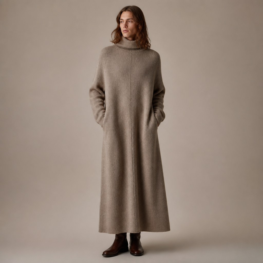 A Unisex Dress design, with a soft, cosy hand, suitable for Fall. Consider French fashion — haute couture tradition, Parisian chic, understated elegance, quality over quantity, effortless styling. Current season is Autumn in France. Present it as professional fashion catalogue photography: the garment is the subject, shown full-length with editorial styling, neutral posing and tasteful, non-suggestive framing.
photorealistic fashion design, A Unisex Dress design, with a soft, cosy hand, suitable for Fall. Consider French fashion — haute couture tradition, Parisian chic, understated elegance, quality over quantity, effortless styling. Current season is Autumn in France. Present it as professional fashion catalogue photography: the garment is the subject, shown full-length with editorial styling, neutral posing and tasteful, non-suggestive framing., just the design no text