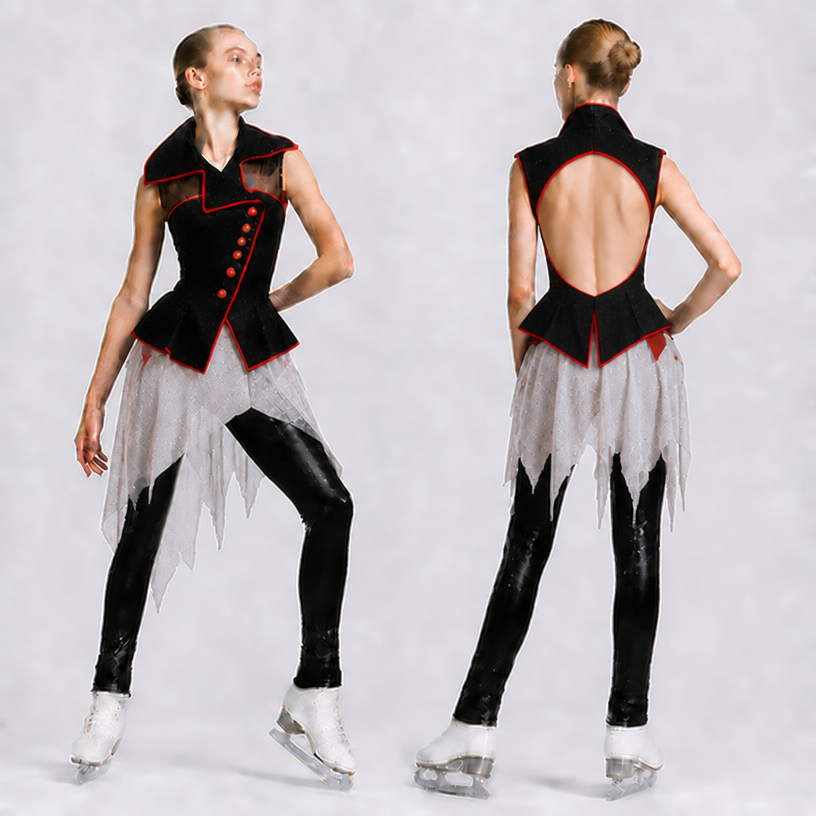 Баска на спинке, чуть менее открытая спина
edit the attached fashion design with these instructions: Баска на спинке, чуть менее открытая спина. keep it photorealistic, just the design no text