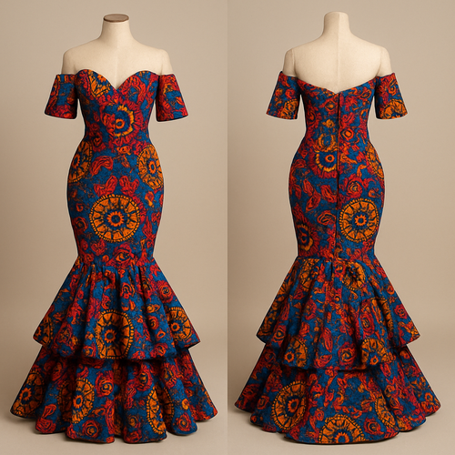 Ankara corset dress fishtail design
