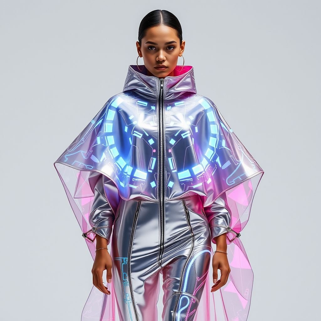 clothes innovative materials and design
Explore a futuristic fashion line utilizing sustainable, biodegradable materials blended with metallic finishes. Envision garments like flowing capes and structured silhouettes adorned with programmable LED patterns that change color and design based on the wearer’s mood. Incorporate 3D-printed accessories that fluidly connect, creating an immersive sensory experience in style.