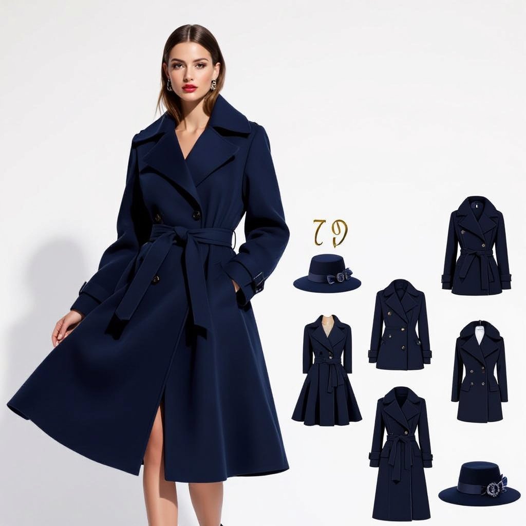 My fashion
A navy blue coat.