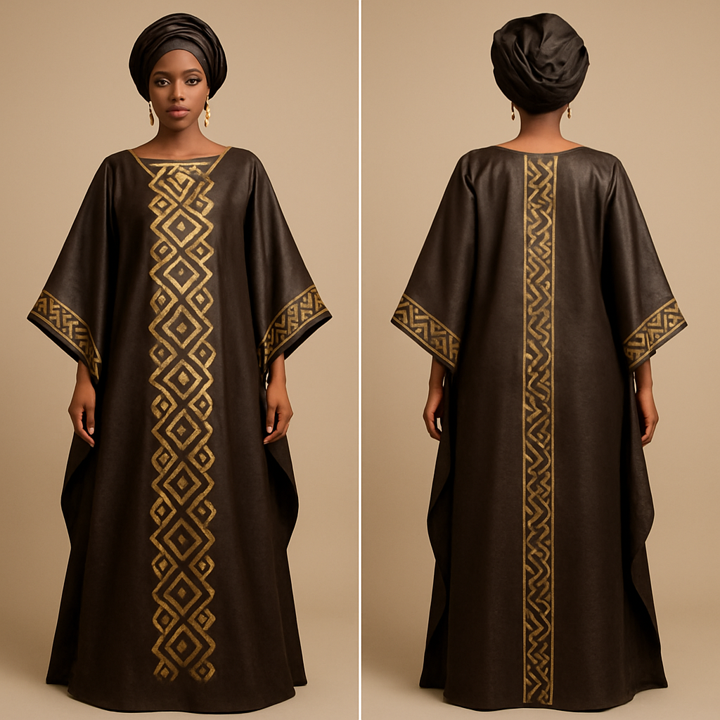 Create a shadda boubou for women that’s the first of its kind, unique, classy, and sophisticated in design.
Create a shadda boubou for women that’s the first of its kind, unique, classy, and sophisticated in design. , show front and back