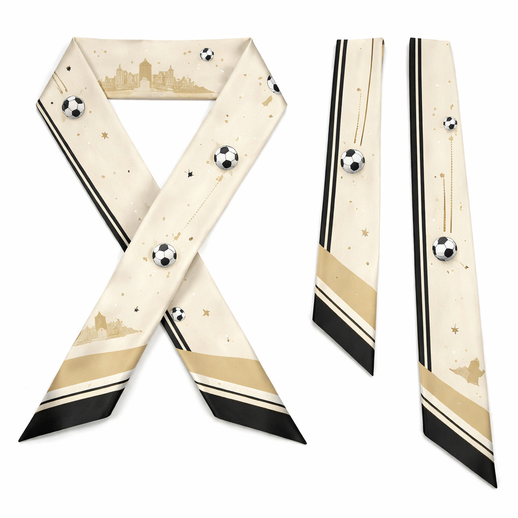 Design a 5cm x 86cm silk twilly scarf inspired by Kansas City, Missouri as a FIFA World Cup 2026 host city.
It needs to be the colors of Jo Malone
Way more simple and chic. Keep the soccer balls and brighten it. No words or logos even more simple
Design a 5cm x 86cm silk twilly scarf inspired by Kansas City, Missouri as a FIFA World Cup 2026 host city.
It needs to be the colors of Jo Malone
Way more simple and chic. Keep the soccer balls and brighten it. No words or logos even more simple, show front and back