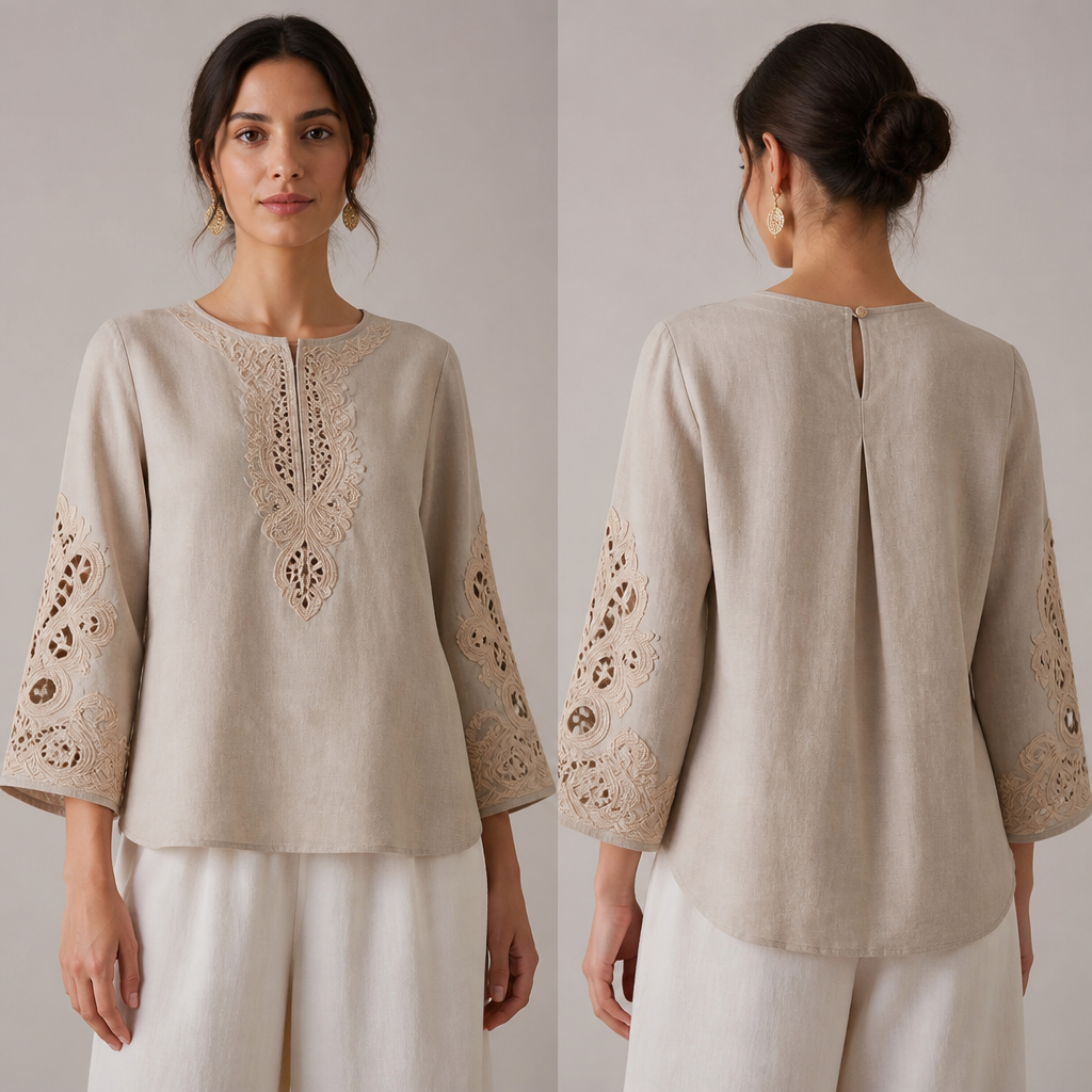 A Female Top design, made of Linen, suitable for Fall, in Elegant style. Algeria fashion aesthetics.
photorealistic fashion design, A Female Top design, made of Linen, suitable for Fall, in Elegant style. Algeria fashion aesthetics., elegant style, just the design no text, show front and back