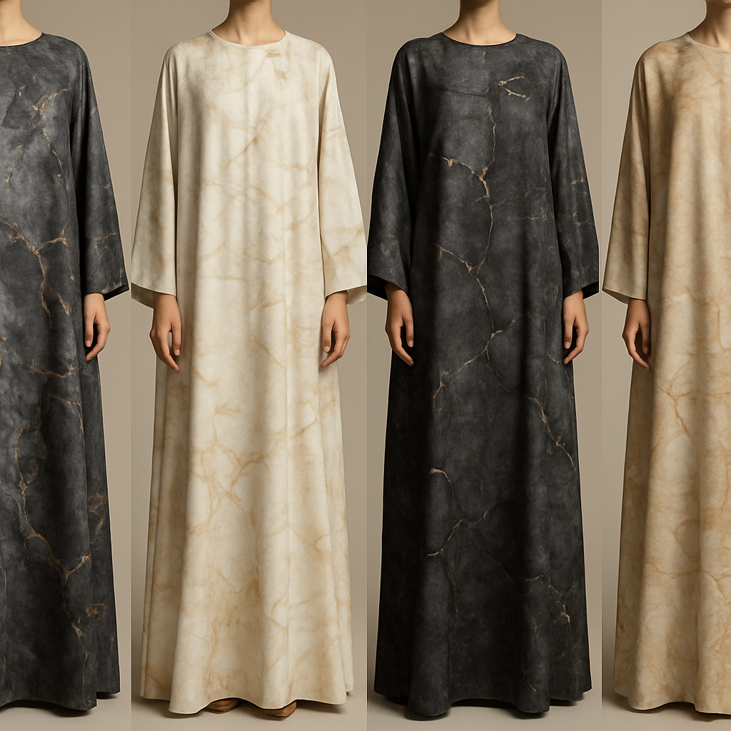 Create a modest boubou, the first of its kind, featuring a unique stone design that exudes a classy and sophisticated vibe. I'd like four designs, each showcasing different styles and fabrics. Incorporate high-end, unique chic stone designs to make them truly special. Add little sophisticated stone designs.

Create a modest boubou, the first of its kind, featuring a unique stone design that exudes a classy and sophisticated vibe. I'd like four designs, each showcasing different styles and fabrics. Incorporate high-end, unique chic stone designs to make them truly special. Add little sophisticated stone designs.