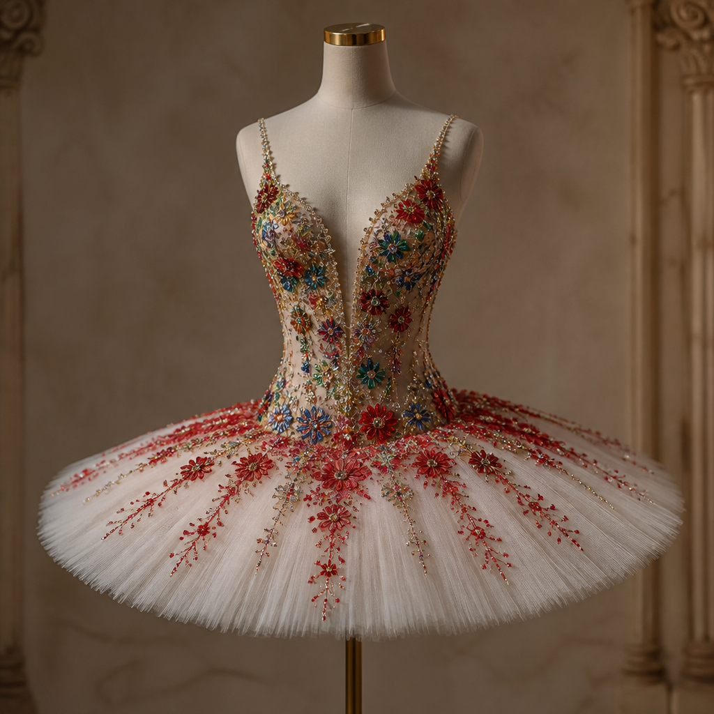 A Dress design, suitable for Summer. vorrei un tutù con fiori di cristallo rossi e la parte superiore con fiori colorati di cristallo. Egypt fashion aesthetics.
photorealistic fashion design, A Dress design, suitable for Summer. vorrei un tutù con fiori di cristallo rossi e la parte superiore con fiori colorati di cristallo. Egypt fashion aesthetics., just the design no text
