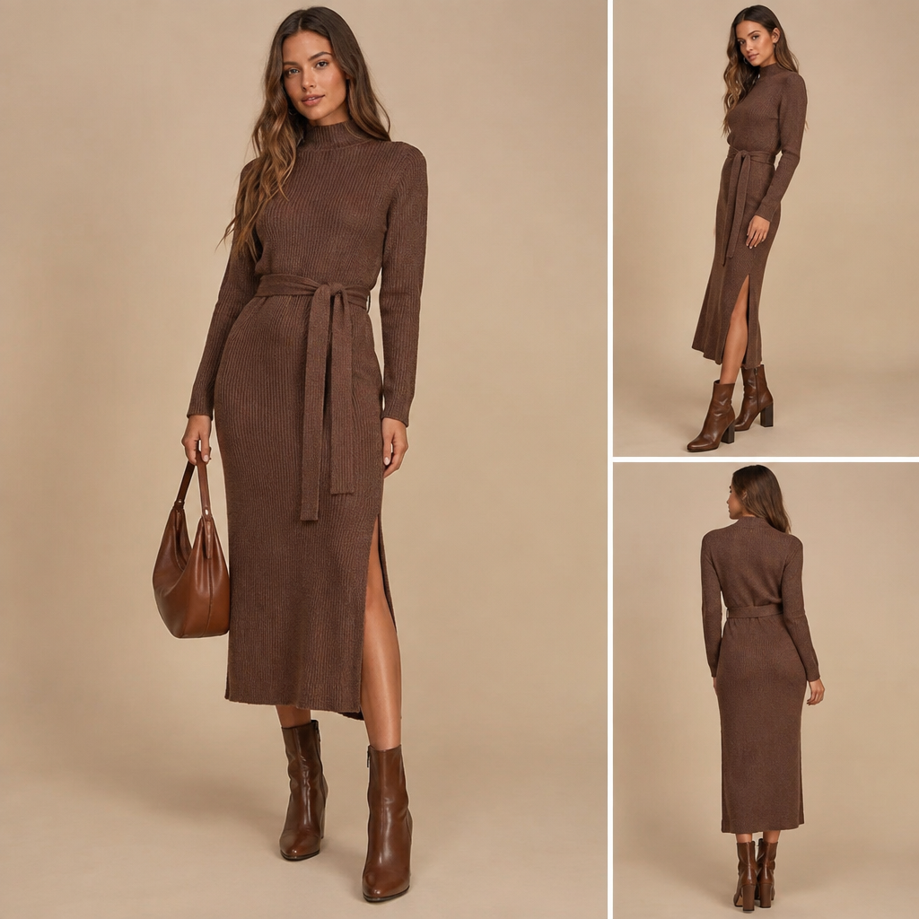 A Female Dress design, suitable for Fall. Consider American fashion — diverse and trend-driven, casual-cool, athleisure influence, regional variety from NYC sophistication to LA relaxed. Current season is Autumn in United States. Present it as professional fashion catalogue photography: the garment is the subject, shown full-length with editorial styling, neutral posing and tasteful, non-suggestive framing.
photorealistic fashion design, A Female Dress design, suitable for Fall. Consider American fashion — diverse and trend-driven, casual-cool, athleisure influence, regional variety from NYC sophistication to LA relaxed. Current season is Autumn in United States. Present it as professional fashion catalogue photography: the garment is the subject, shown full-length with editorial styling, neutral posing and tasteful, non-suggestive framing., just the design no text