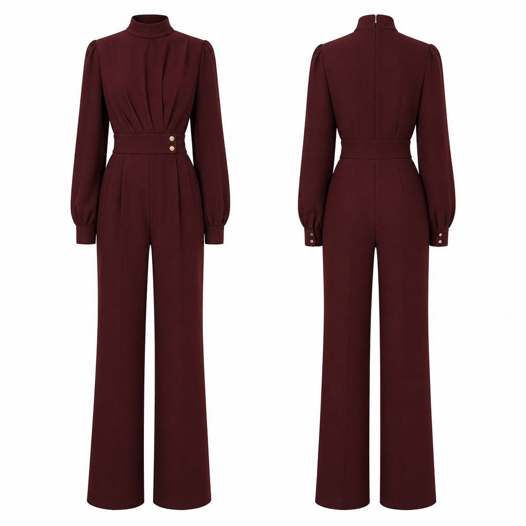 A Female Jumpsuit design, for Date Night, suitable for Winter, in Minimalist + Formal + Vintage style. make the background white. Design with modest coverage.
photorealistic fashion design, A Female Jumpsuit design, for Date Night, suitable for Winter, in Minimalist + Formal + Vintage style. make the background white. Design with modest coverage., minimalist style, just the design no text, show front and back