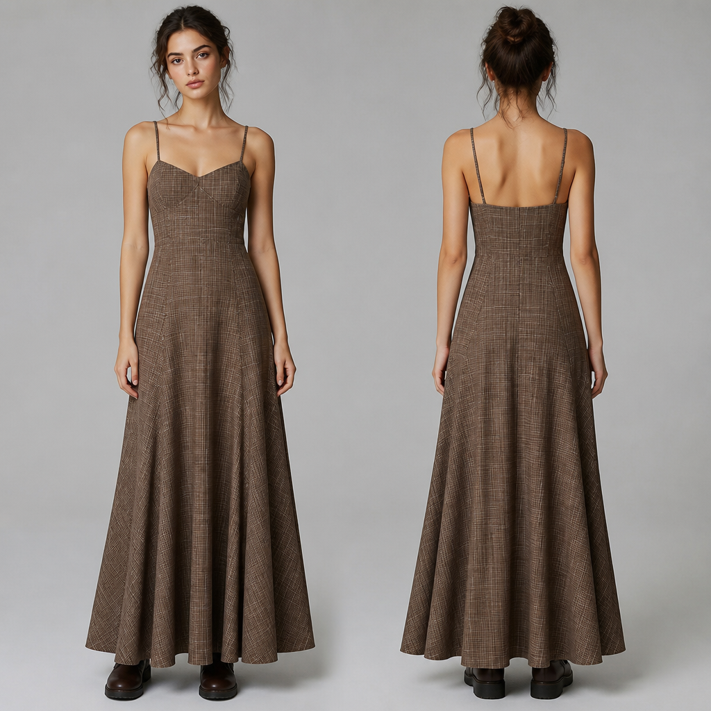 Fitted at the top , flares out gently flattering on most body parts
photorealistic fashion design, Fitted at the top , flares out gently flattering on most body parts , hipster style, just the design no text, show front and back