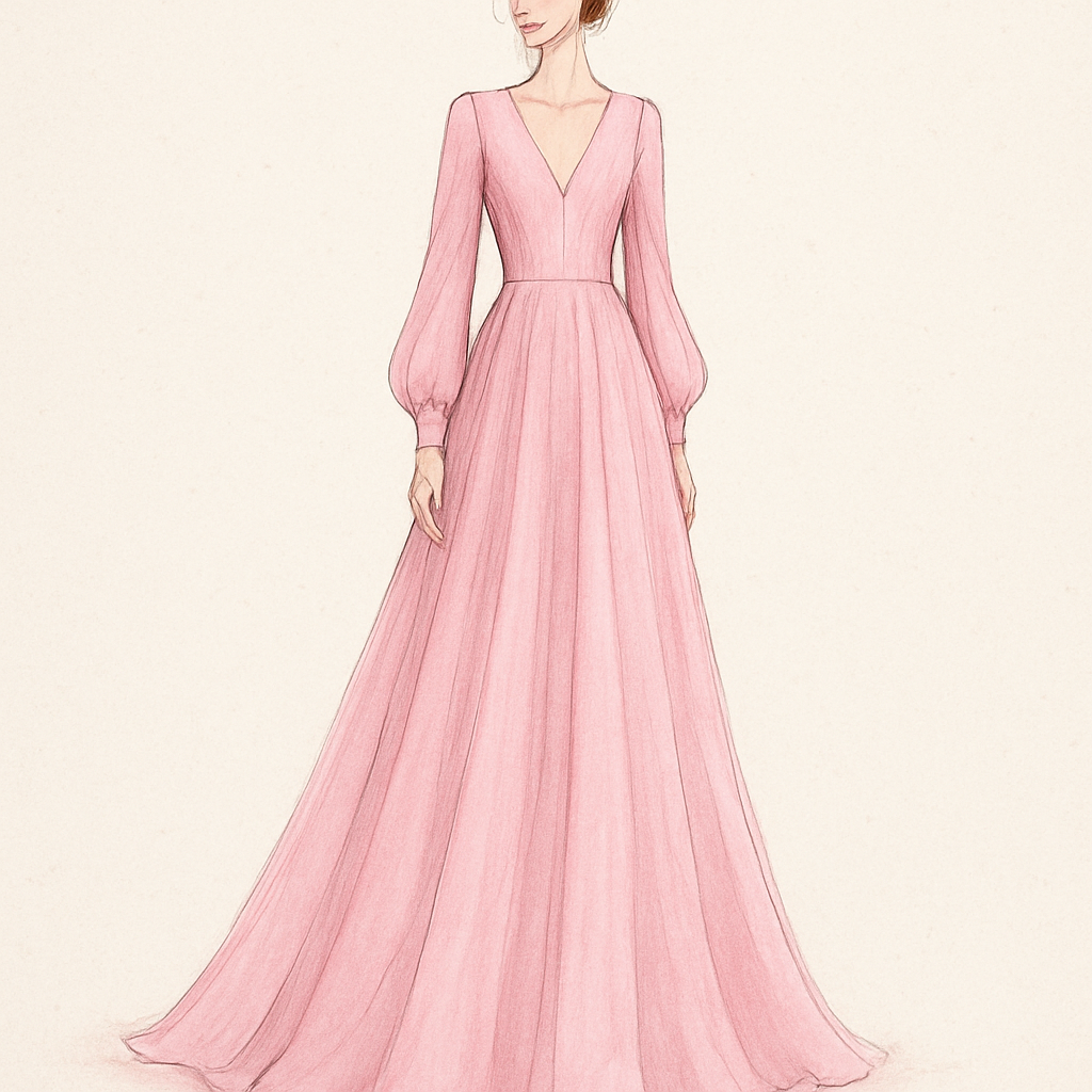 A long pink dress 

A long pink dress 