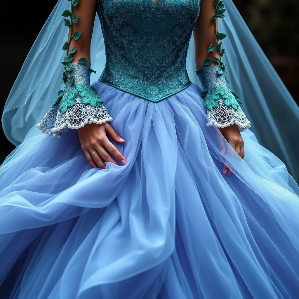 Design the most breathtakingly beautiful dress ever imaginedâan ethereal fusion of nature and elegance. The gown should flow like a waterfall at sunrise, shimmering with iridescent hues of soft gold, rose quartz, and celestial blue. The bodice is delicately embroidered with patterns inspired by blooming wildflowers and constellations, incorporating pearls, crystals, and fine golden thread. The skirt billows like a cloud, made from layers of the lightest silk and tulle, glowing subtly from within like moonlight on snow. The overall silhouette evokes grace, strength, and divine femininityâa dress worthy of a queen from a heavenly realm, standing in a field of wild lavender at twilight.â Think ORTHODOX ð«¶ð¥°
Imagine a breathtaking gown, where each layer captures the essence of a fairytale. The bodice, crafted from shimmering satin, boasts intricate lace resembling ivy vines, embracing the wearer like a loving whisper. Cascading sleeves mimic gentle waves, adorned with pearl-studded cuffs. The voluminous skirt, a lavish blend of silk organza and ethereal tulle, flows gracefully, trailing behind like a whisper of clouds. Deep emerald and sapphire hues give the gown a regal feel, while the fragrance of lavender subtly hints at blooming gardens. This masterpiece embodies the essence of a mystical queen, celebrating femininity, strength, and the enchanting beauty of nature.