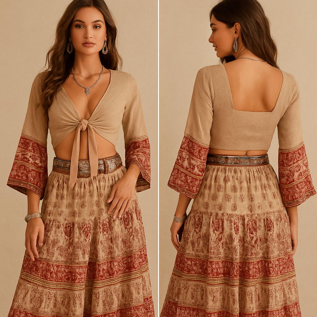 Sexy boho in beige brown red silver
Sexy boho in beige brown red silver
, boho_chic style, show front and back