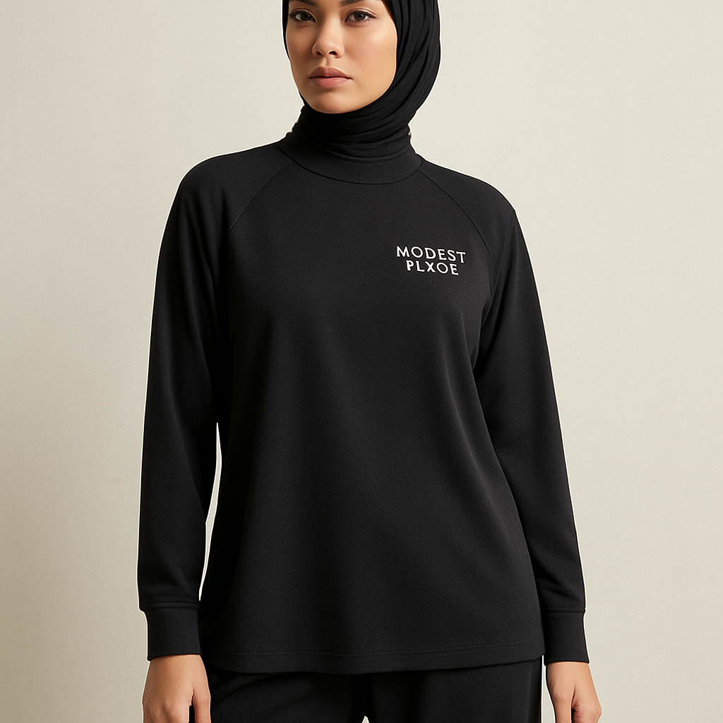 Create a revolutionary women's modest loose gym wear brand called "Modest Fleur". Display the brand name on the in a unique design on the upper right side, in small thick writing that exudes a classy and sophisticated vibe. I'd like four designs, each showcasing different styles and fabrics, with high-end, chic designs to make them truly special. Making it first design in the world
Create a revolutionary women's modest loose gym wear brand called "Modest Fleur". Display the brand name on the in a unique design on the upper right side, in small thick writing that exudes a classy and sophisticated vibe. I'd like four designs, each showcasing different styles and fabrics, with high-end, chic designs to make them truly special. Making it first design in the world