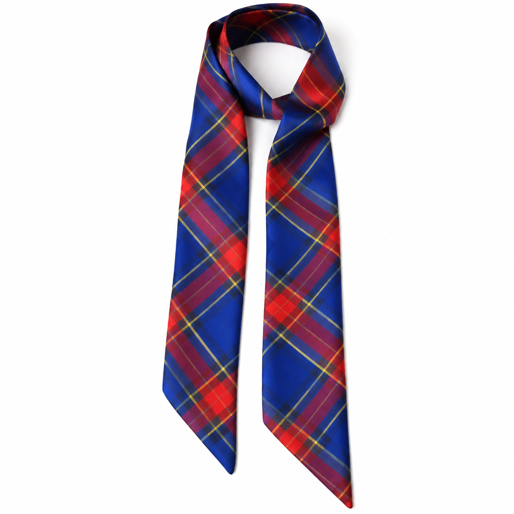 Design a silk twilly using university of Kansas Jayhawk colors. Make it a plaid very classic
photorealistic fashion design, Design a silk twilly using university of Kansas Jayhawk colors. Make it a plaid very classic, just the design no text