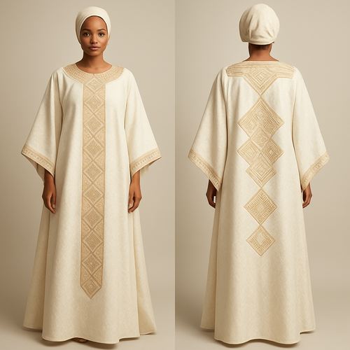 Create a shadda boubou for women that's the first of its kind, unique, classy, and sophisticated in design.
