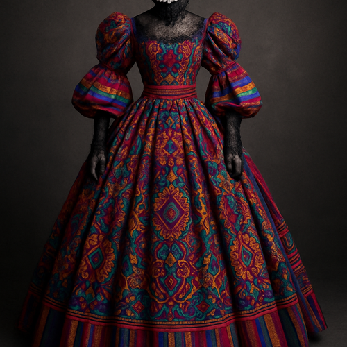 Create a beautiful bubu gown that has a colorful Ankara fabric and colorful aso oke design that will make it look elegant and chic  with beautiful hues and beautiful colors.