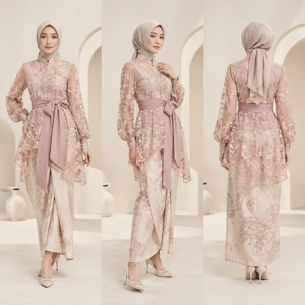 A Female Kebaya design, in Korean Fashion style. kebaya dengan memadukannya dengan korean fashion, yang hijab friendly. Indonesia fashion aesthetics. Present it as professional fashion catalogue photography: the garment is the subject, shown full-length with editorial styling, neutral posing and tasteful, non-suggestive framing.
photorealistic fashion design, A Female Kebaya design, in Korean Fashion style. kebaya dengan memadukannya dengan korean fashion, yang hijab friendly. Indonesia fashion aesthetics. Present it as professional fashion catalogue photography: the garment is the subject, shown full-length with editorial styling, neutral posing and tasteful, non-suggestive framing., korean_fashion style, just the design no text