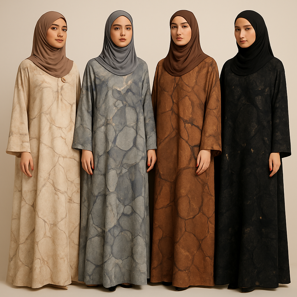 Create a modest boubou, the first of its kind, featuring a unique stone design that exudes a classy and sophisticated vibe. I'd like four designs, each showcasing different styles and fabrics. Incorporate high-end, unique chic stone designs to make them truly special. Add little sophisticated stone designs.

Create a modest boubou, the first of its kind, featuring a unique stone design that exudes a classy and sophisticated vibe. I'd like four designs, each showcasing different styles and fabrics. Incorporate high-end, unique chic stone designs to make them truly special. Add little sophisticated stone designs.